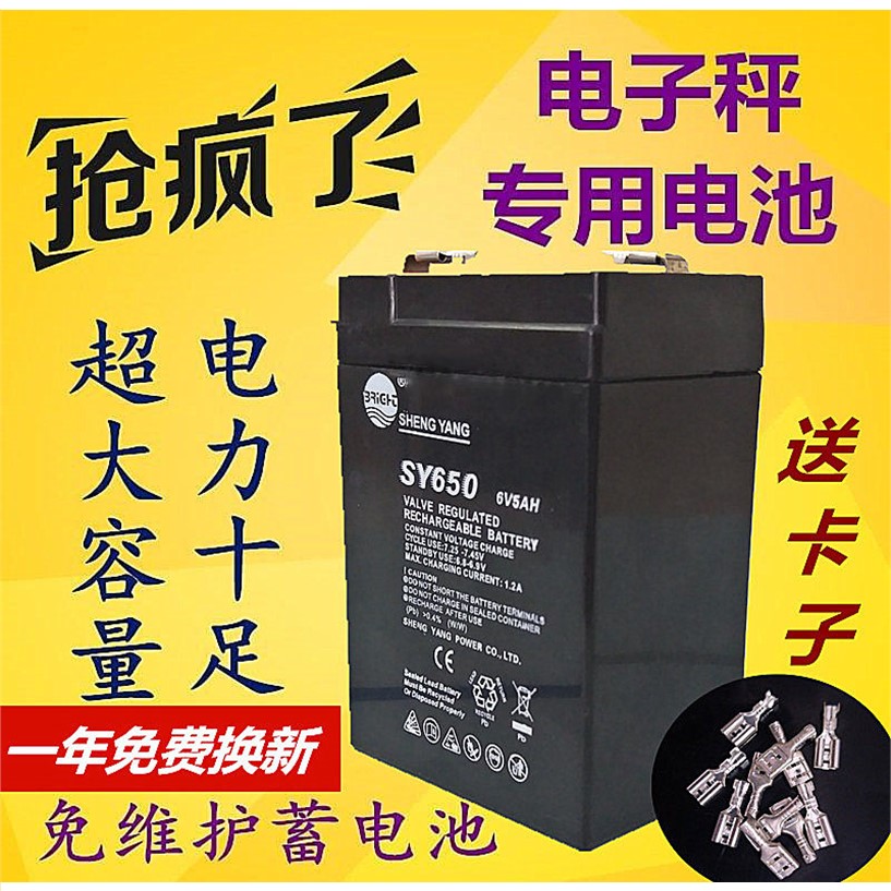 上海友声衡器电子秤台称配件蓄电池4v6V4AH可充电蓄电瓶计价旺威