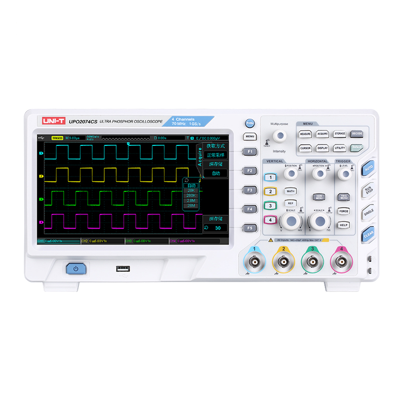 优利德UPO2072CS/UPO2074CS四通道数字存储荧光示波器 70MHZ带宽