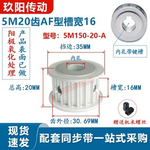 P带宽15mm铝合金同步皮带轮 同步轮现货5M20齿AF两平面5M150