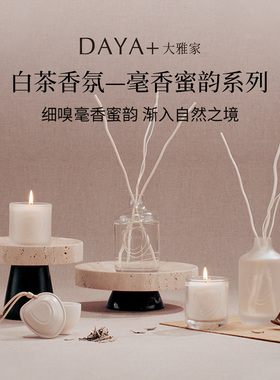 DAYA+大雅家天然室内家居高级感持久留香白茶香氛蜡烛车载香挂