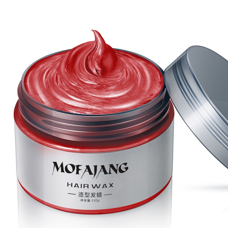 奶奶灰发蜡彩色发泥可清洗染色定型绿色潮男女用临时变色造型白色