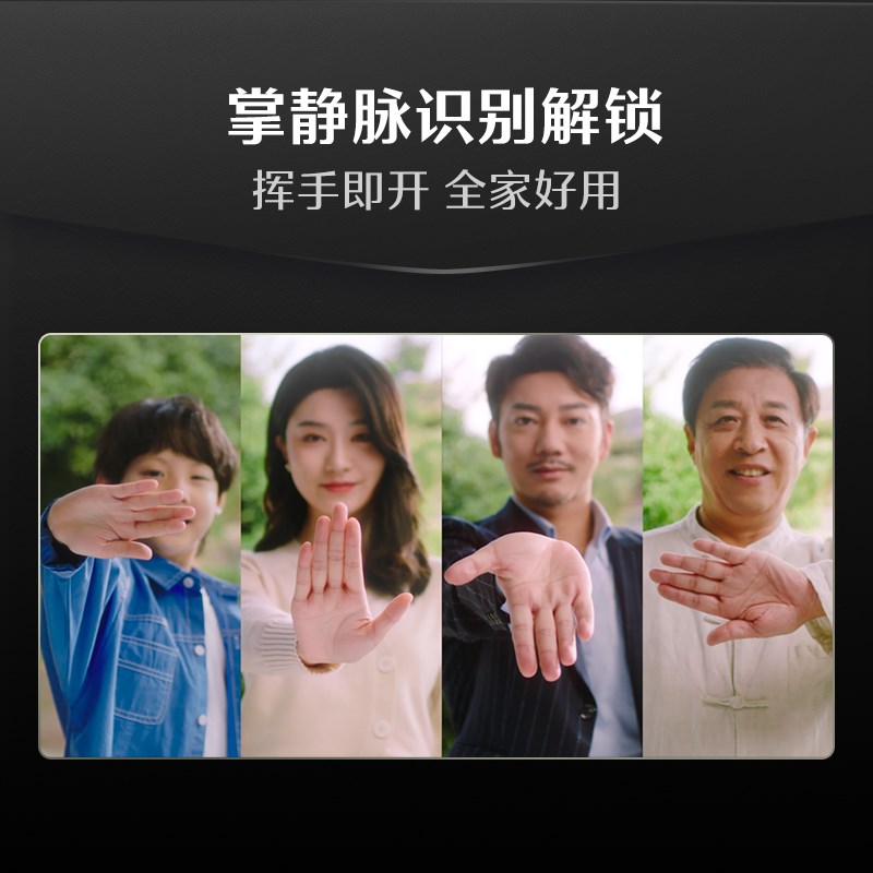 德施曼人脸哨兵猫眼大屏智能门锁掌静脉智能锁密码锁麒麟Q50FVMax
