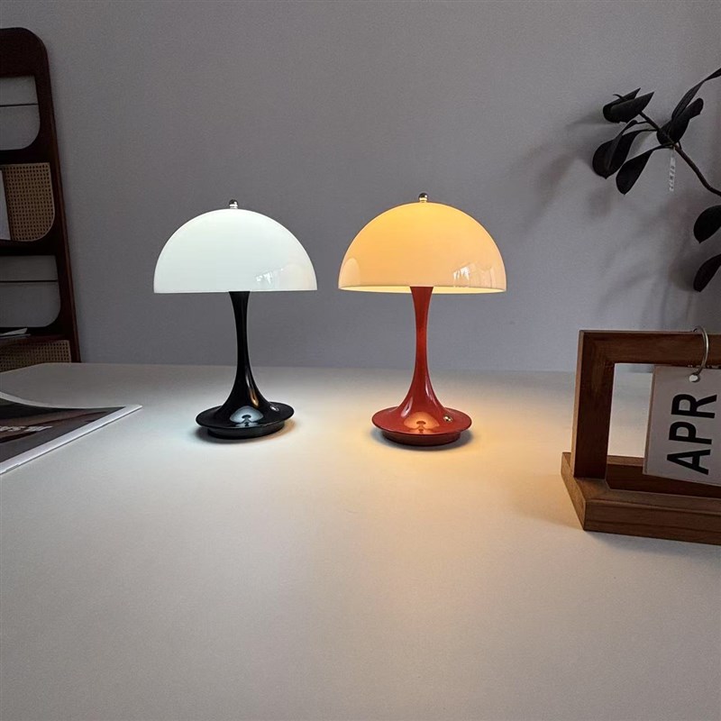 现代简约蘑菇台灯主卧室床头网红新款氛围充电调光小夜灯宿舍台灯