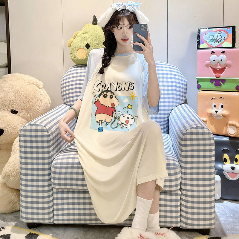 蜡笔小新睡裙女款儿童夏季薄款2睡裙