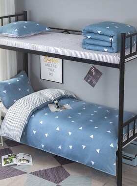 新款学生宿舍三件套被套单人床上下铺军绿色床单被套三件套