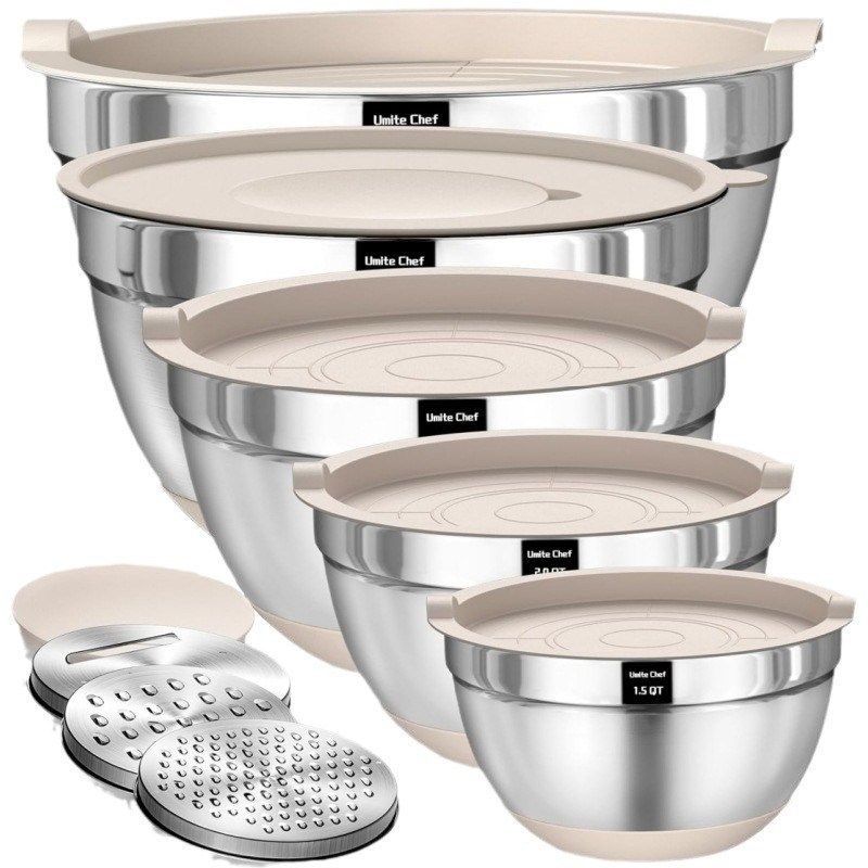 韩式刻度不锈钢沙拉碗套装搅拌碗厨房烘培盆打蛋盆料理沙拉盆大号,厨房/烹饪用具,其它烘焙器具,淘宝优惠券,粉丝福利购,淘宝优惠卷