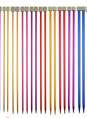 新款棒针套装14付35cm氧化铝紫色腰鼓花收纳包组合套装配件KN031