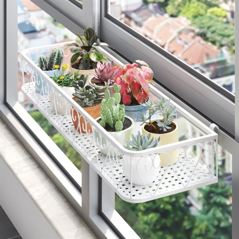 阳台晒鞋架神器防盗窗护栏杆窗户窗台室外晾晒凉鞋架子窗外晾衣架