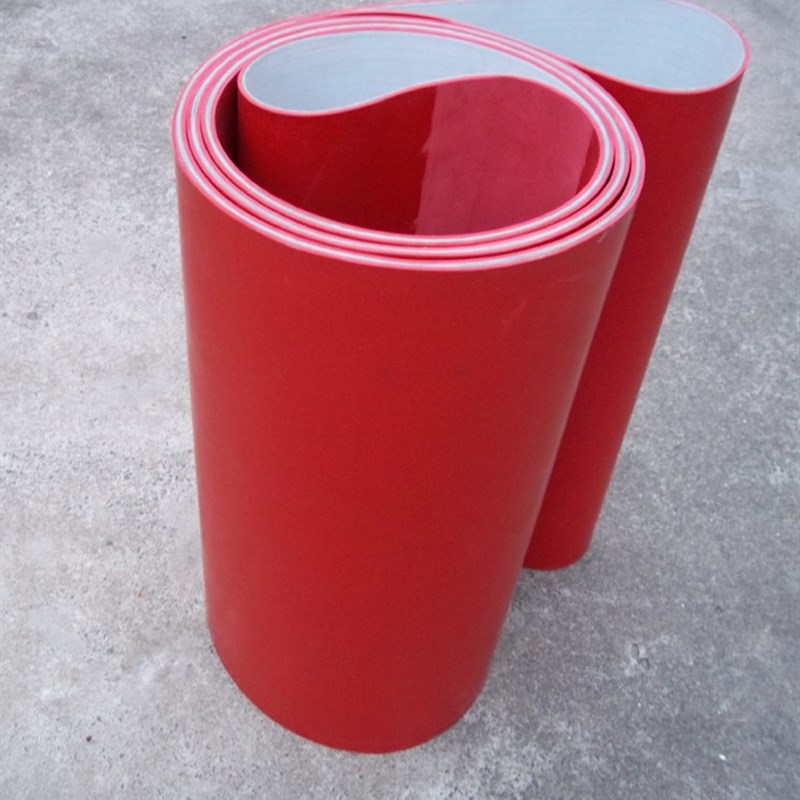 加胶输送带打孔输送带表面加耐磨红胶绿胶 木地板材 切割机输送带