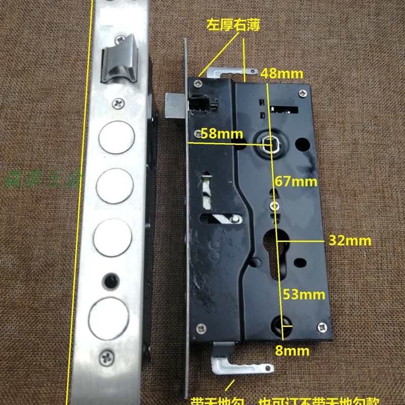 防盗门圆柱锁体 窄款塑钢门配件 不锈钢门锁体 小圆柱锁体