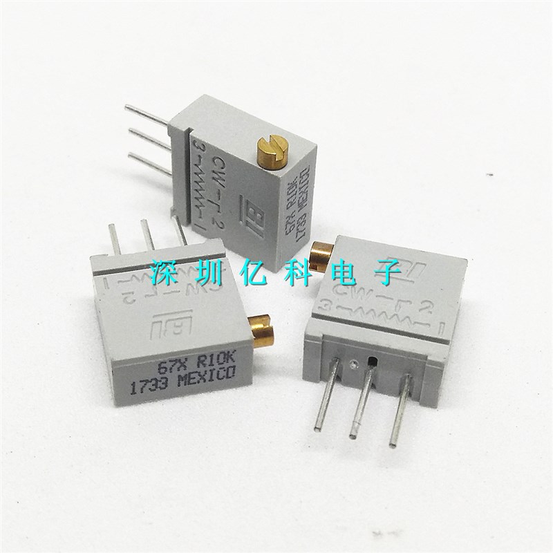 进口美国BI精密多圈可调电位器/电阻67XR10KLF 10K 67X 3296X侧调