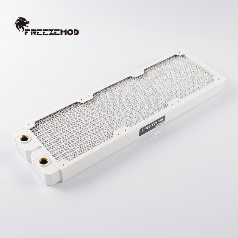 FREEZEMOD电脑水冷铜散热排14扁管TSRP-TW360紫铜翅片钢琴烤漆白