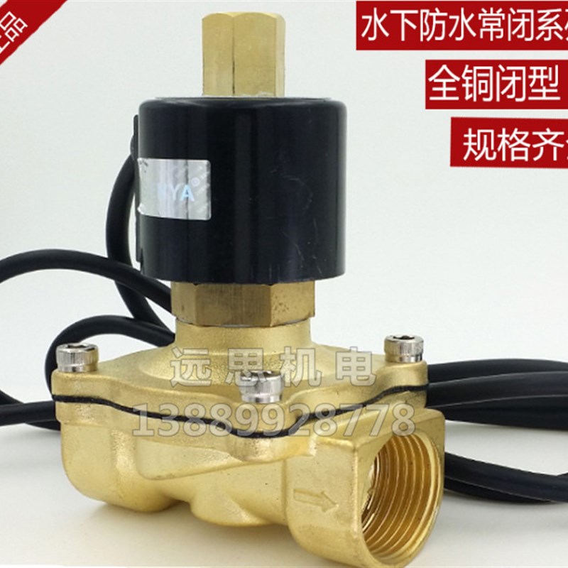 4分常开水下喷泉电磁阀水阀 1寸室外全防水常开电磁阀DN15 20 25