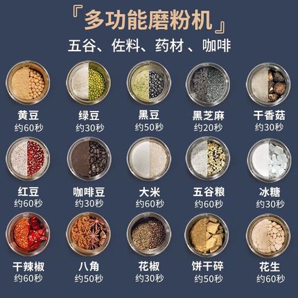 磨粉机超细研磨机家用干花椒打粉机小型粉碎机五谷杂粮电动研磨器