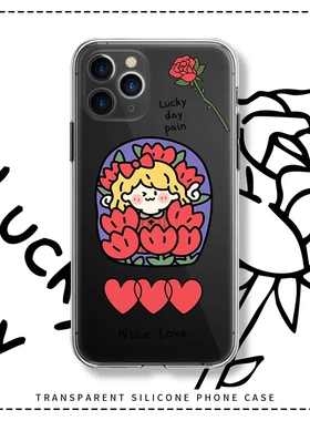 适用13promax卡通1512pro精孔透明软壳oppo