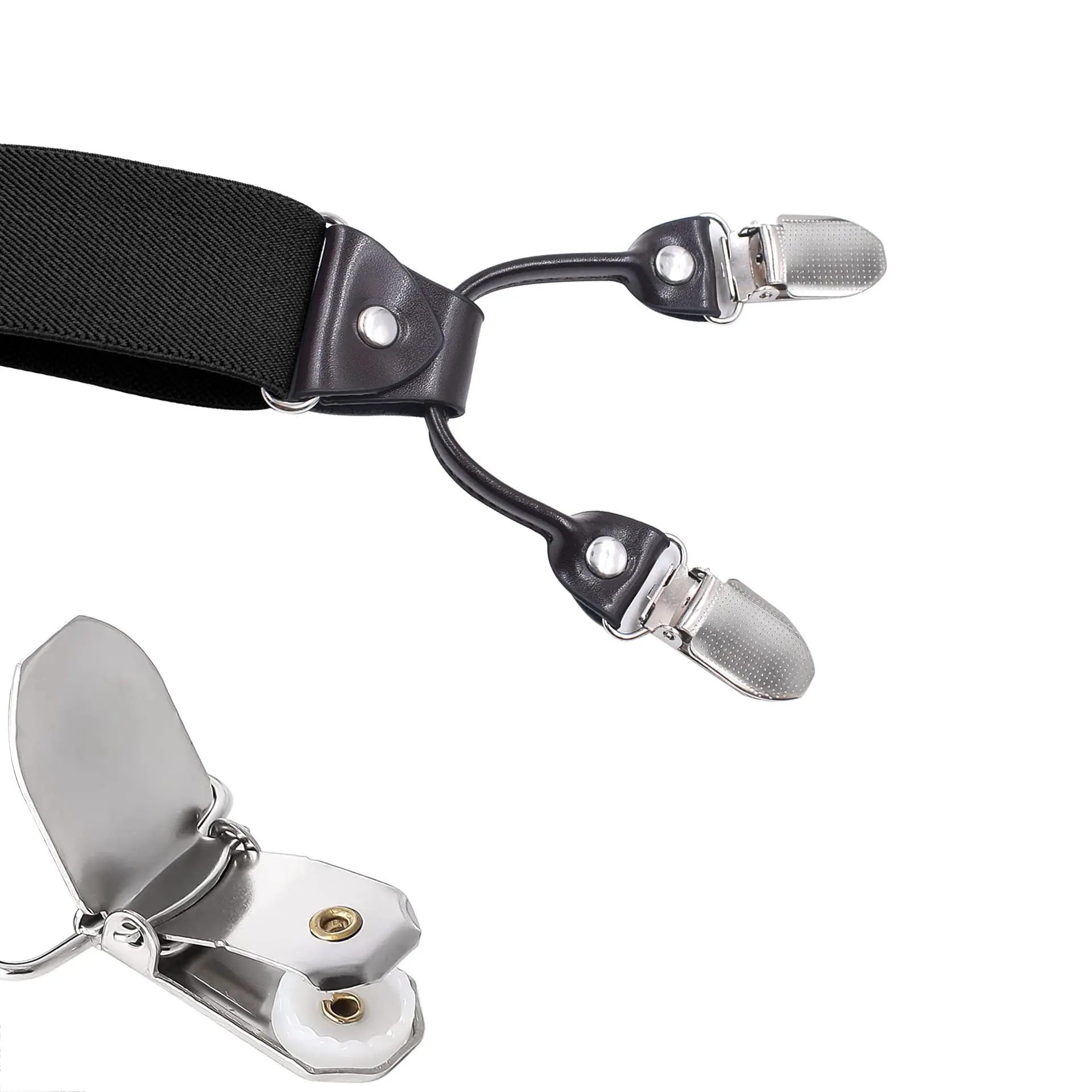 货源成人男士6夹吊裤带 可调节弹性y型男士背带98色可选