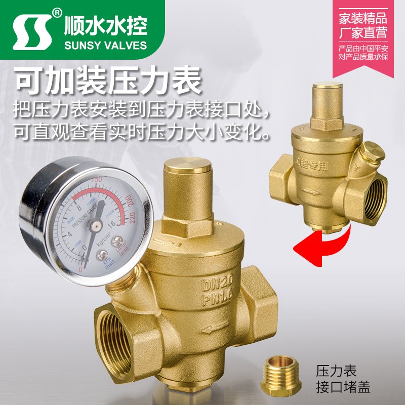 PE/PPR20全铜自来水管双活接内外牙丝热净水器家用稳压阀门减压阀