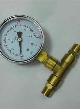 压力表加三通 Y60 010bar 0150psi 60mm 2分三通加外丝G1/4