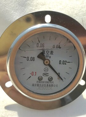 轴向带边耐震真空表耐震真空表zn60zt 010mpa 螺纹m12x125