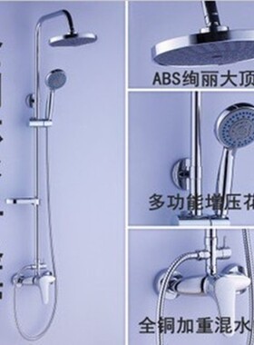 中信升降淋浴花洒套装 全铜冷热淋浴龙头 沐浴花洒双喷头混水阀