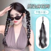 假发辫子女彩色挑染增发量发束酷感渐变麻花辫编发神器双马尾发饰