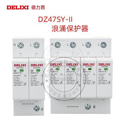 德力西浪涌保护器 防雷器避雷器 防雷击DZ47SY-40电涌开关220v380