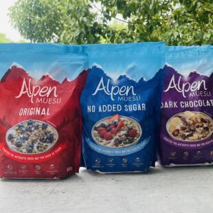 Alpen南非进口欧倍瑞士风味燕麦未加蔗糖/原味/黑巧克力味麦片