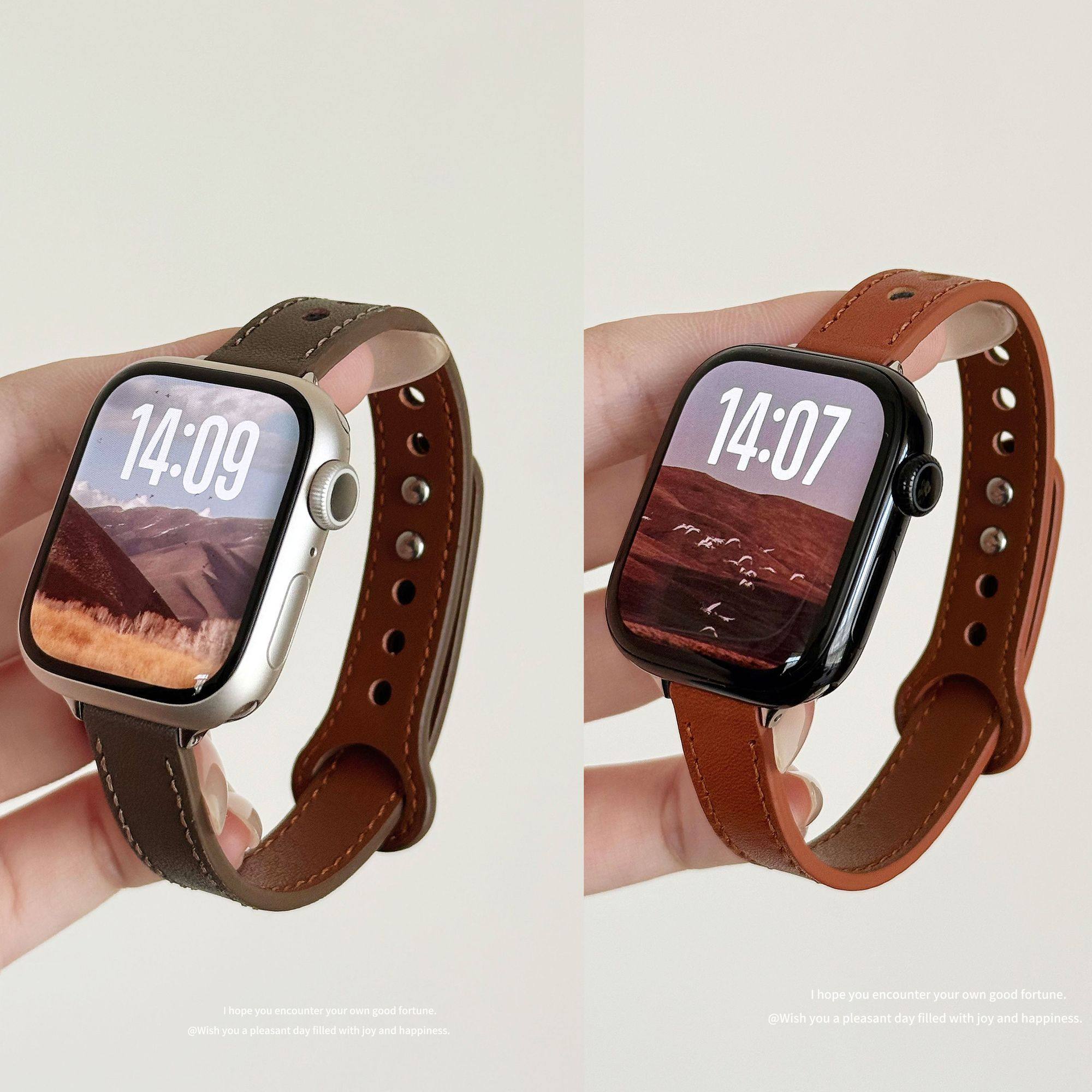 适用Apple Watchs11/10皮质表带秋冬iWatchs9/8简约个性苹果手表7,手表,配件,淘宝优惠券,粉丝福利购,淘宝优惠卷