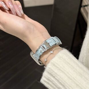 适用oppo手表X2Mini/34pro鎏金真皮金属拼皮表带WatchX32细款轻奢