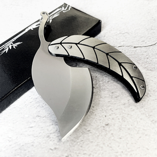 户外树叶叶子钥匙折叠刀拆信刀水果刀迷你小刀钥匙扣不锈钢叶子刀