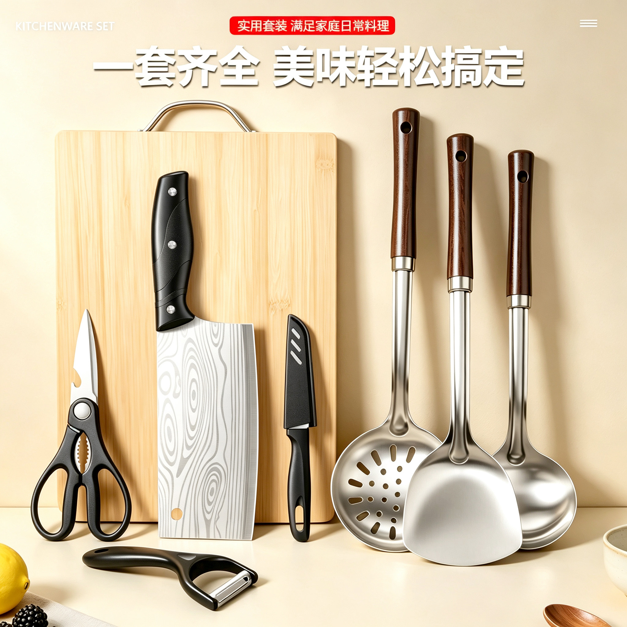 家用菜刀菜板二合一厨房厨具刀具