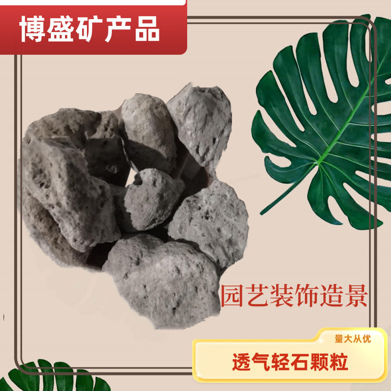 厂家供应园艺透气保水轻石块 多肉铺面水族造景垫底用轻石颗粒