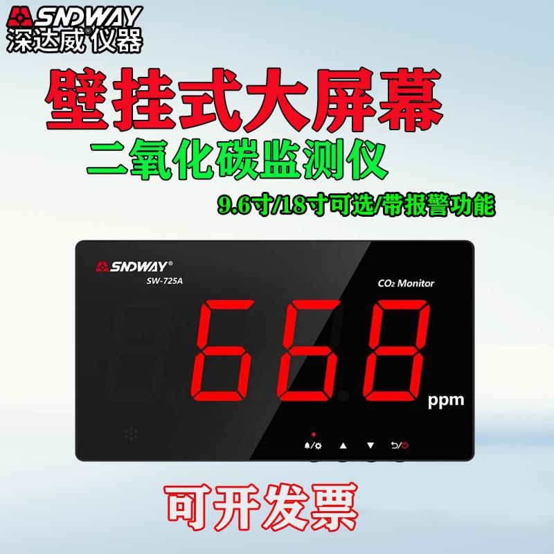 SW725A/726A 壁挂式大屏幕二氧化碳监测仪 CO2浓度检测仪