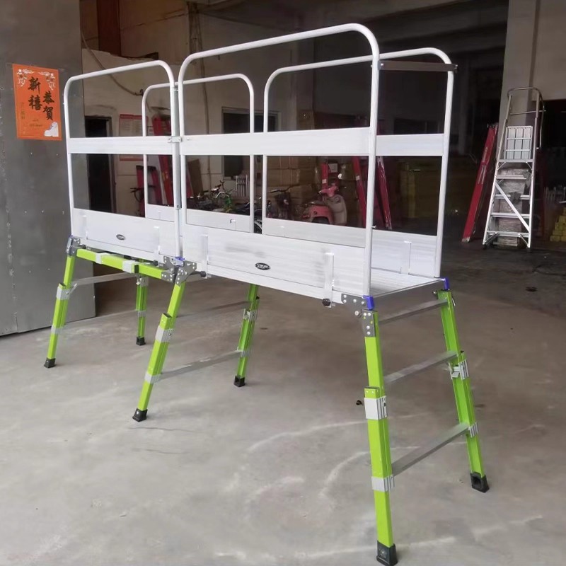 带围栏玻璃钢马凳便携折叠车间绝缘登高装修安全马凳电气工程专用