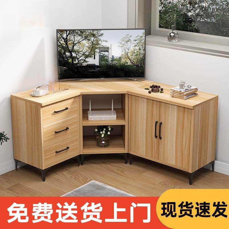 家用墙角转角柜农村大尺寸电视拐角柜自由组合柜宽大地柜