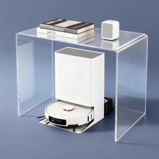 定制边几架小桌子阳台透明茶几扫地机器人置物架下空高脚摆放架子