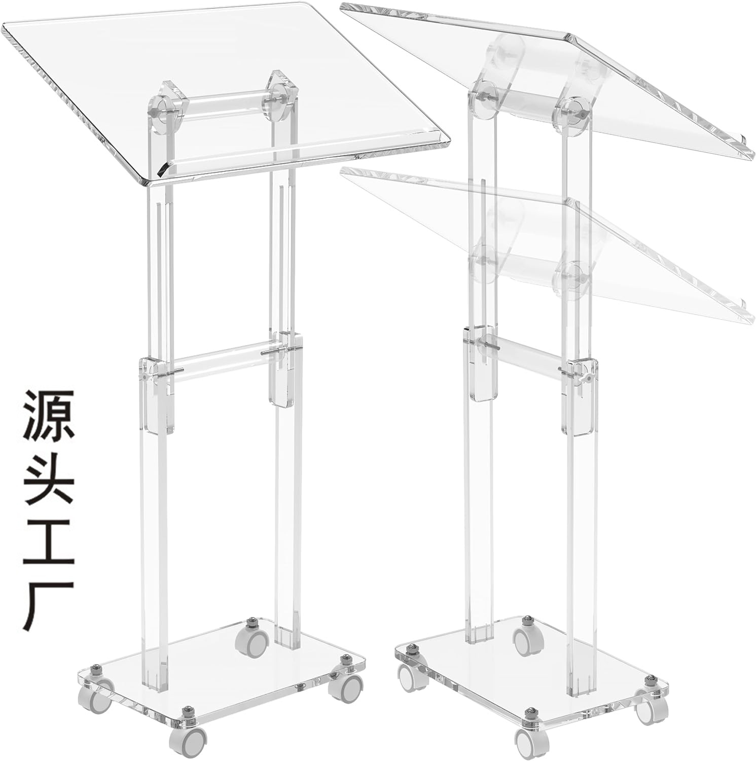 亚克力升降讲台移动学校发言台