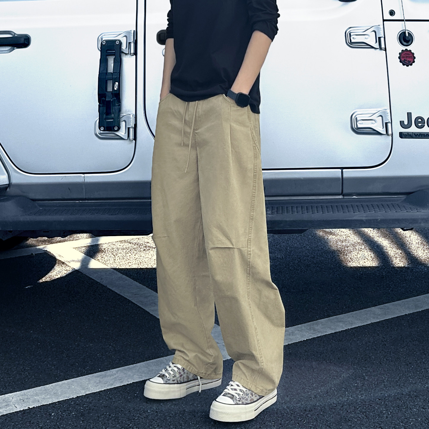 QUALCOMM新款vibe宽松阔腿休闲裤