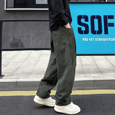 QUALCOMM解构直筒阔腿休闲裤子