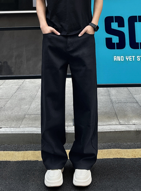 QUALCOMM复古显瘦美拉德牛仔裤男士秋冬美式高街净版百搭直筒长裤