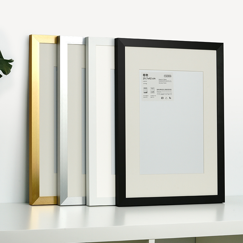 金属相框挂墙铝合金画框定制平面拼图框宽边海报框装饰画外框卡纸图片