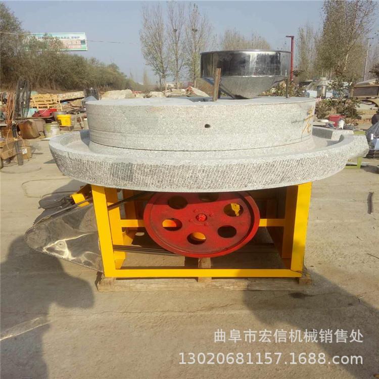 杂粮辣椒酱石磨机 低速研磨石碾子 60型电动豆浆香油石磨机