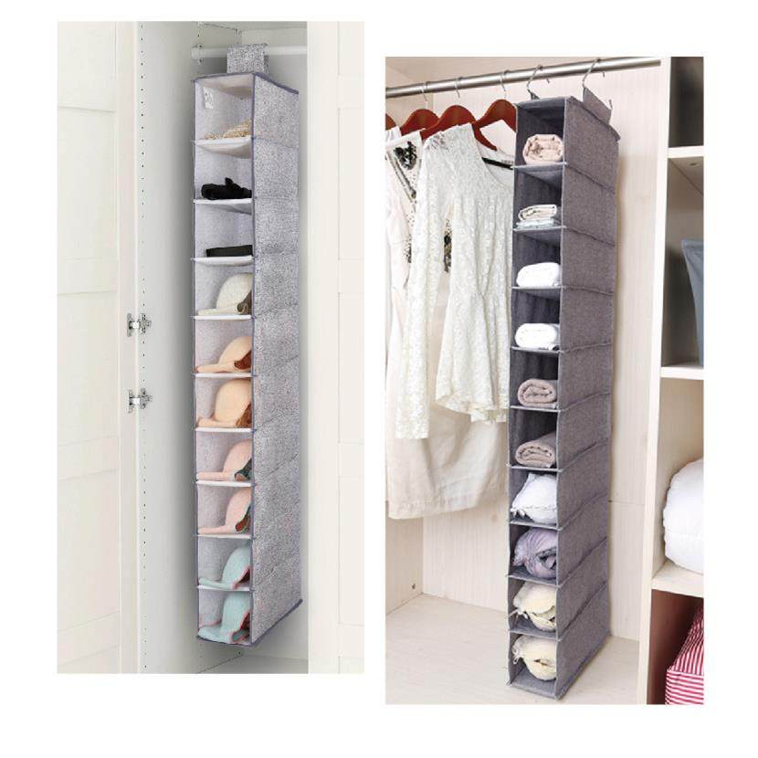 棉麻衣物内衣窄款多层帆布收纳挂袋布艺鞋子悬挂式衣柜分层层柜架,收纳整理,收纳挂袋,淘宝优惠券,粉丝福利购,淘宝优惠卷