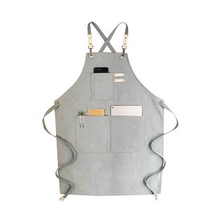 中餐厅同款围裙韩版时尚理发师花艺师工作服咖啡店围裙定制印logo