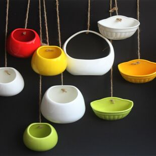 多肉壁挂式盆挂篮挂挂花盆陶瓷蜘蛛植物壁挂室内创意水培水种植绿