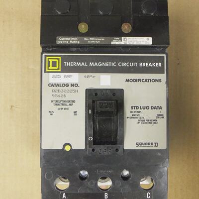 NEW Square D Q2B Q2B32225H 225 Amp 3 Pole 240V Gray Label Ci
