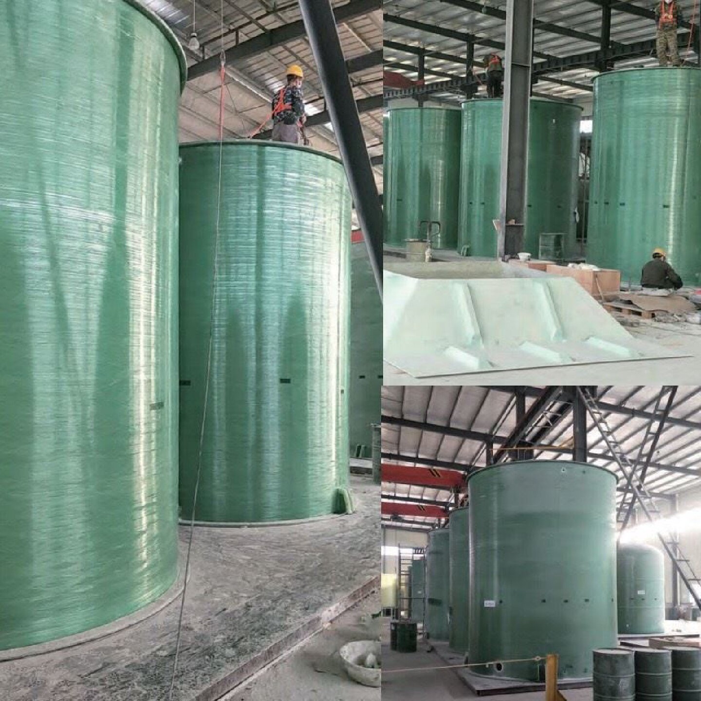 卧式成品玻璃钢储水罐工业用大型玻璃钢盐酸储罐立式缠绕搅拌罐