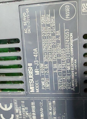 三菱驱动器MRJ340A实物拍摄成色如图功能完好