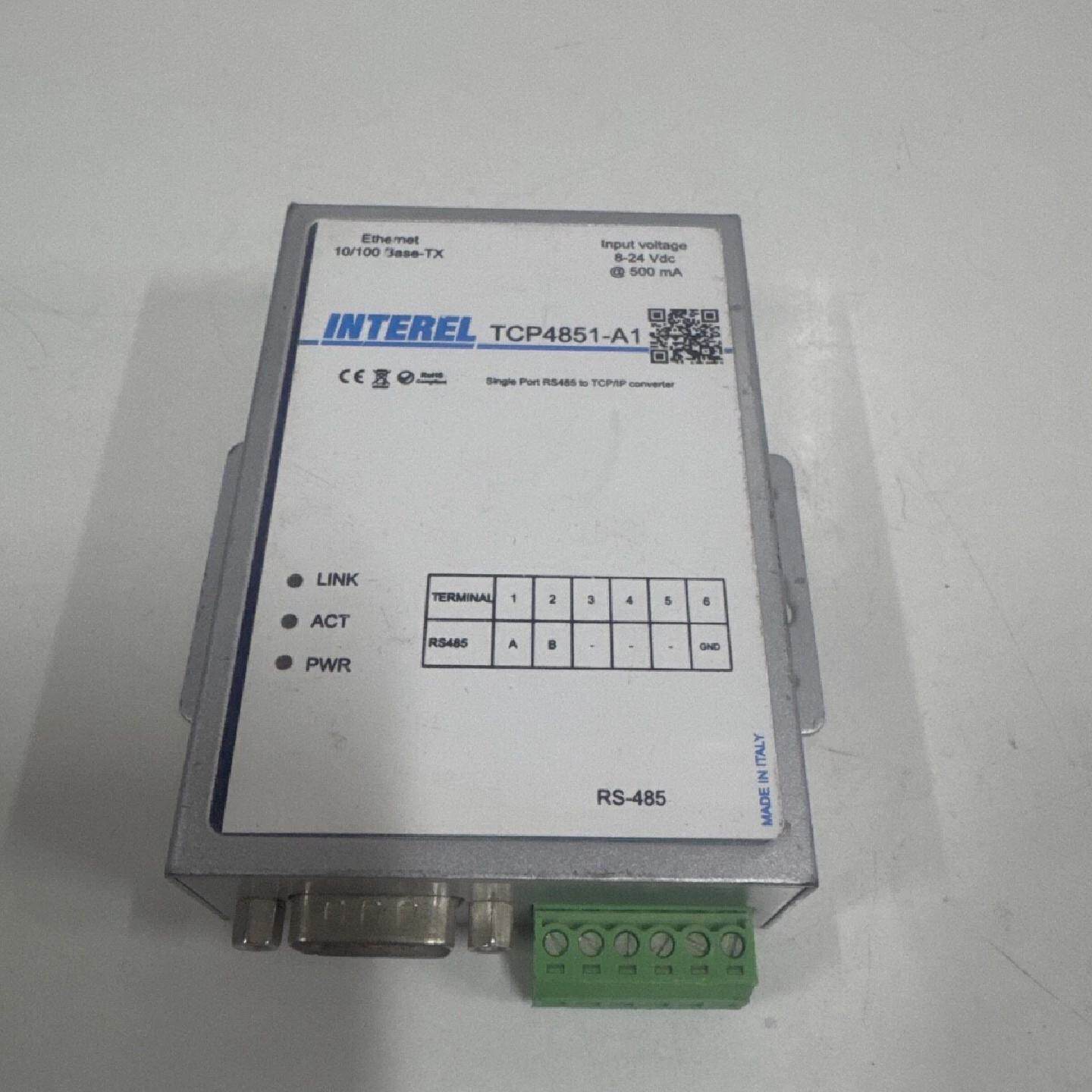 InterelTCP4851A1单端口RS485转TCPIP转换器