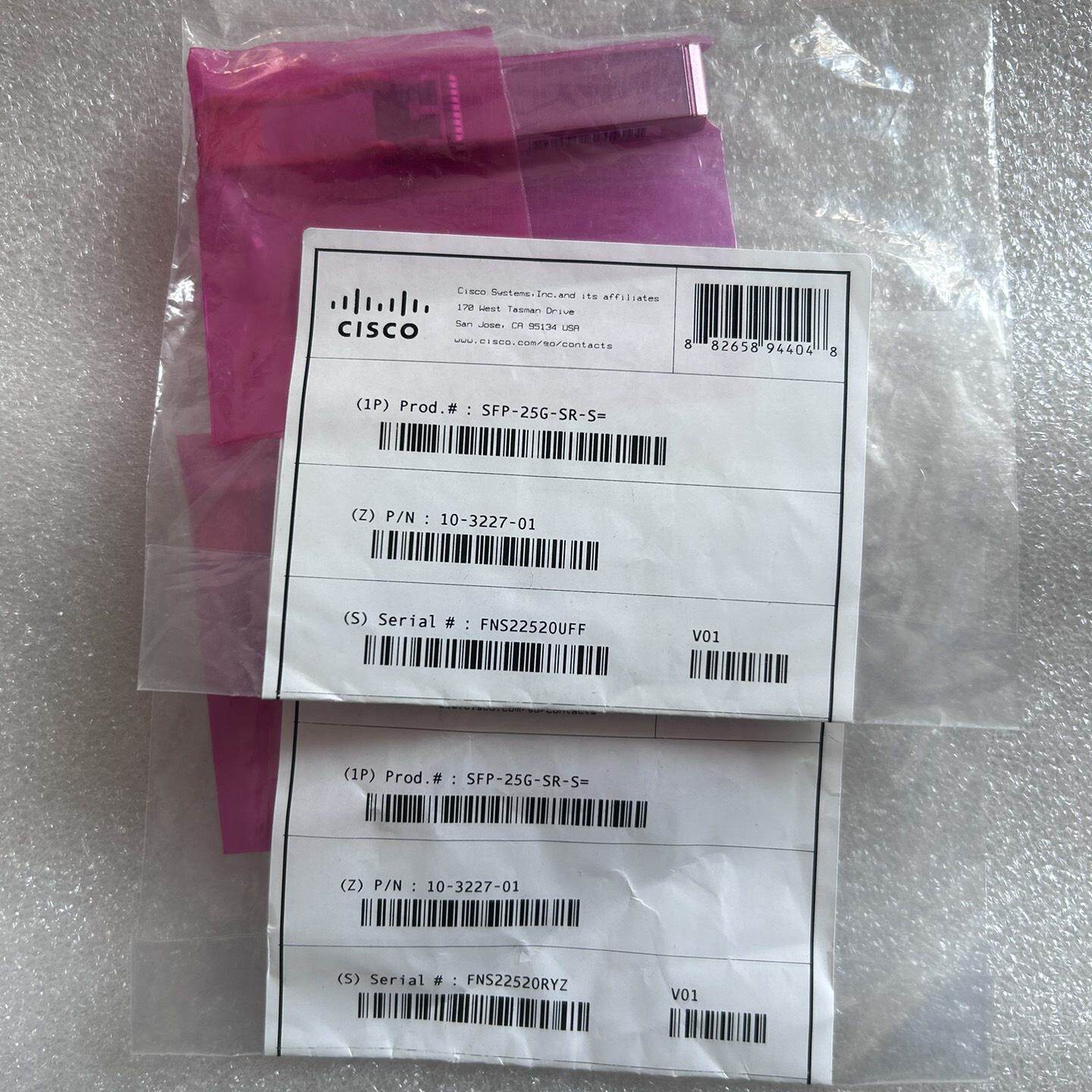 思科原装SFP-25G-SR-S光模块,全新未拆封,马来西亚--议价商品